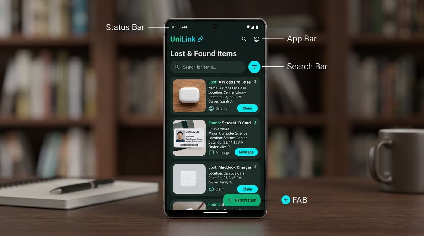 UniLink – Campus Lost & Found Network Preview